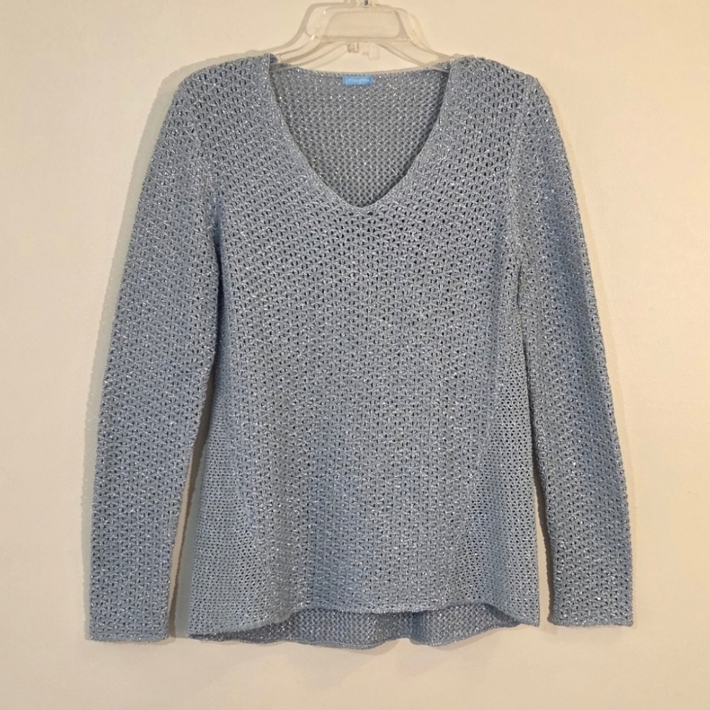 J. Mclaughlin V-neck Metallic Sweater